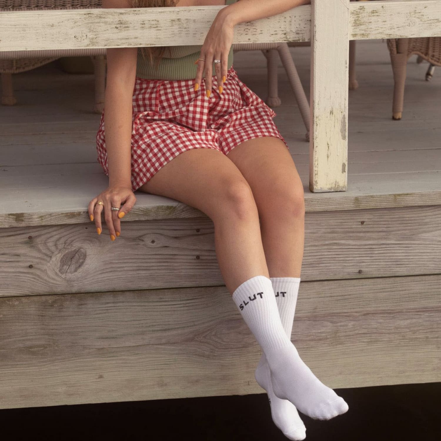 Friends Nyc Slut Socks Athletic Socks - Tube - Feminism -