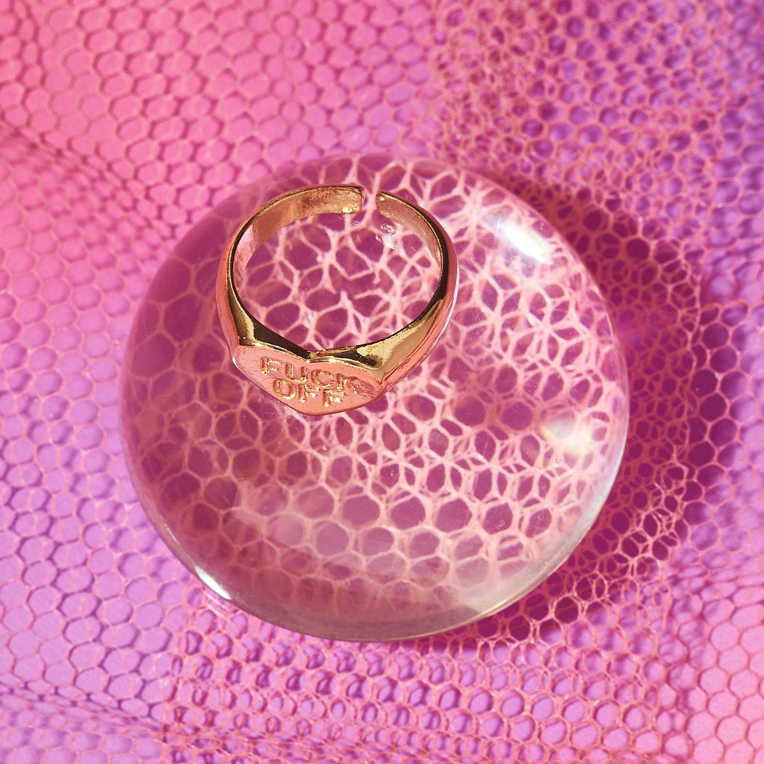 Fuck off Heart Signet Ring Adjustable Ring - Confident -