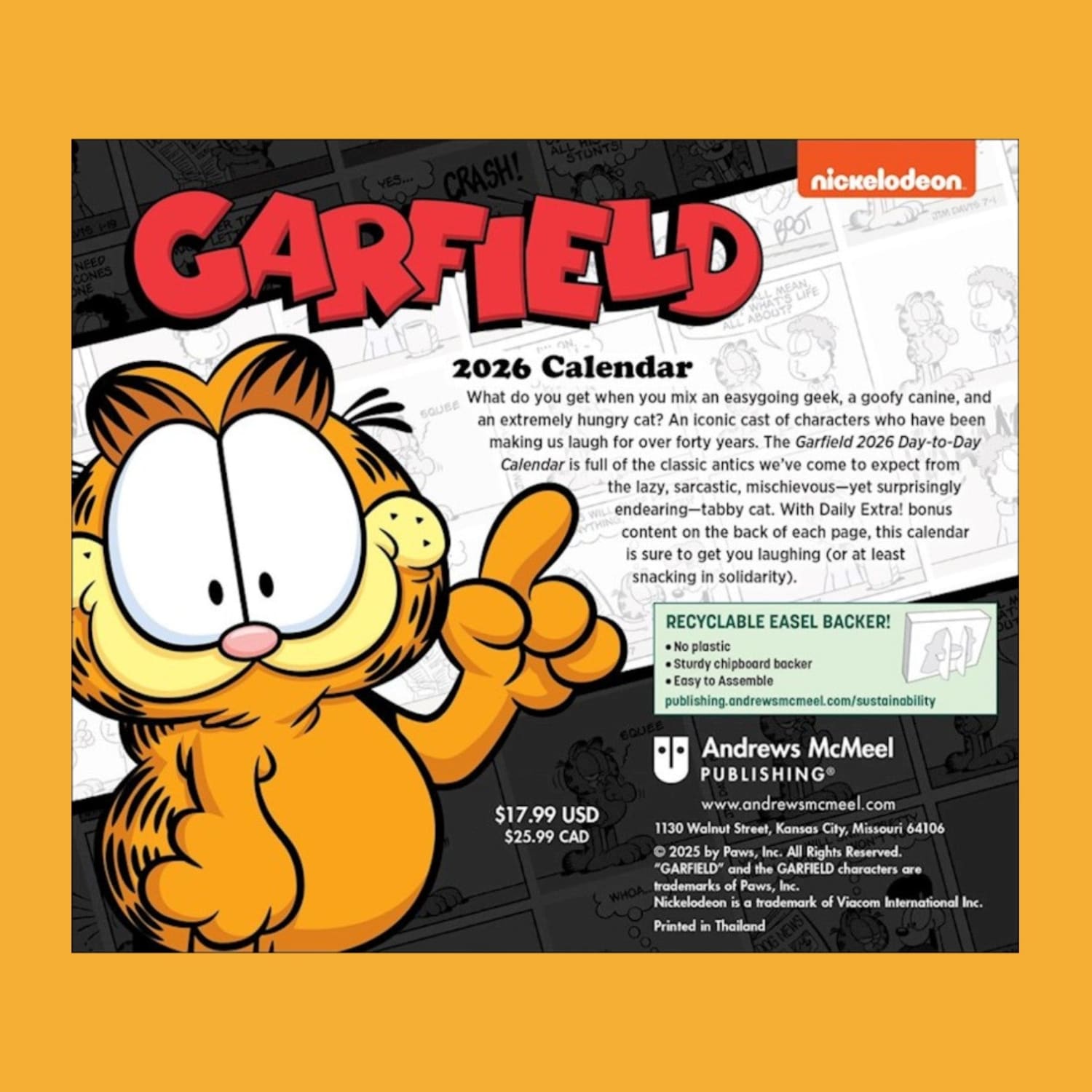 Garfield 2026 Day to Calendar Calendar Calendar26 Cartoon