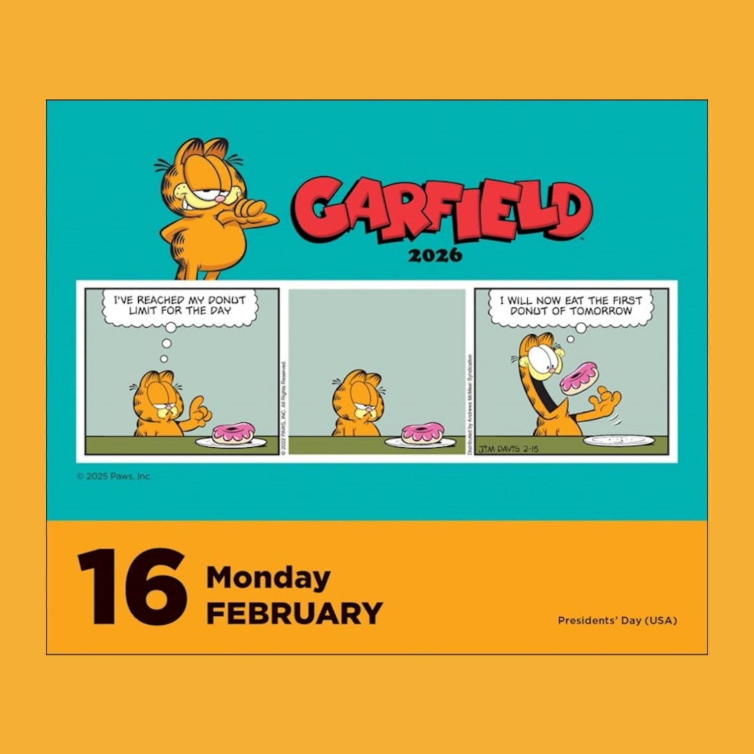 Garfield 2026 Day to Calendar Calendar Calendar26 Cartoon