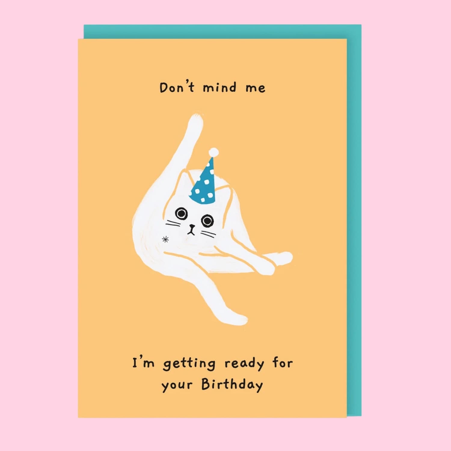 Getting Ready Cat Butt Greeting Card Birthday