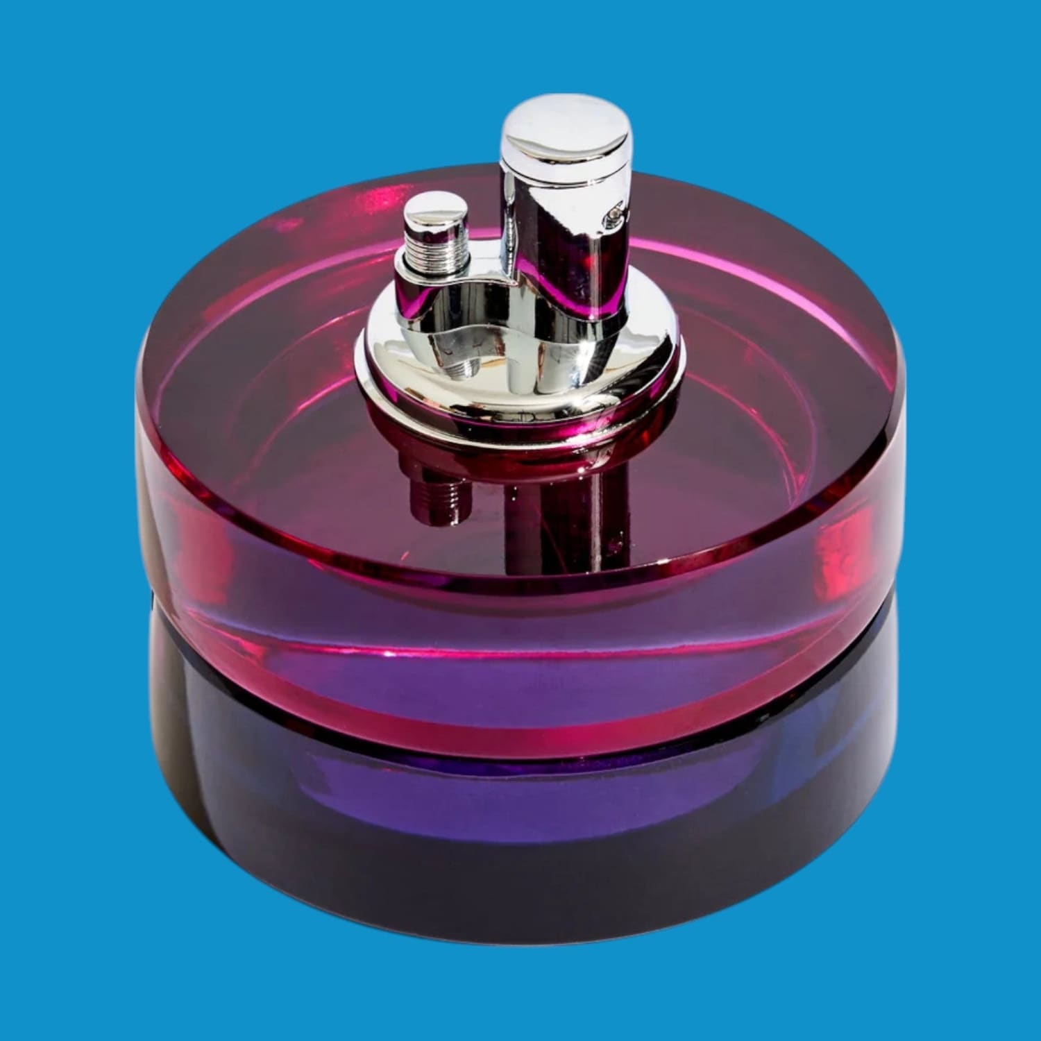 Glass Table Top Lighter in Mixed Berry Ashtray - Butane