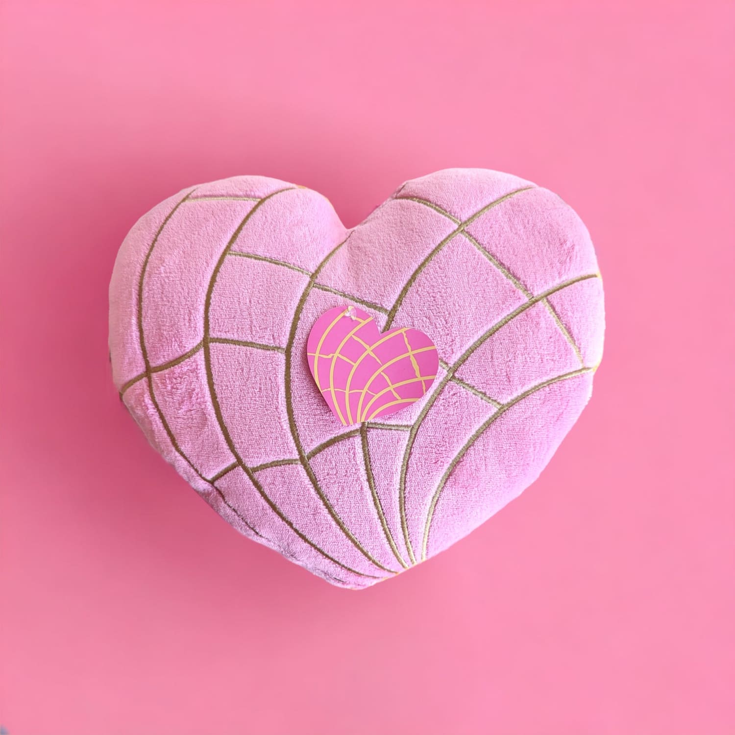 Heart Shaped Pan Dulce Pillow Accent Pillow - Barbiecore -