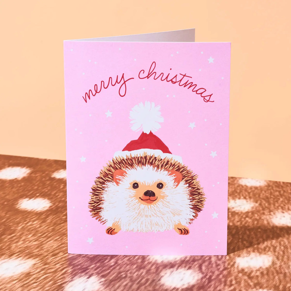 Hedgehog in Santa Hat Holiday Card Christmas | Friends Nyc