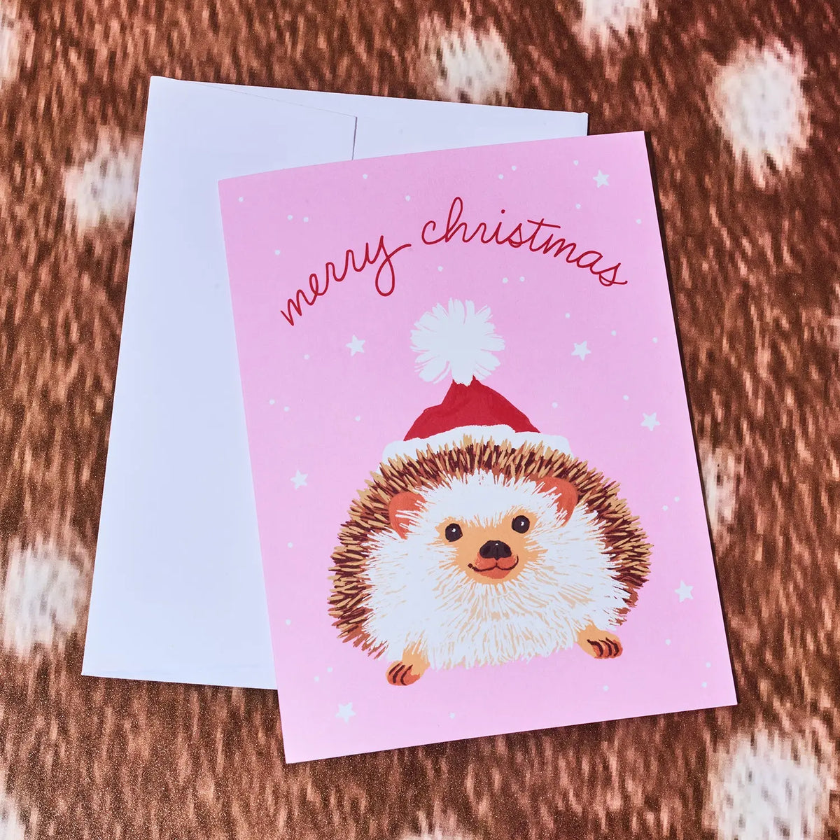 Hedgehog in Santa Hat Holiday Card Christmas | Friends Nyc