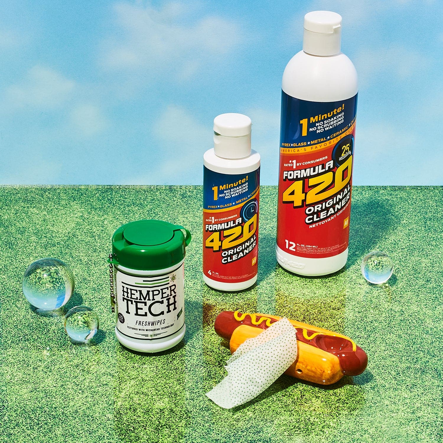 Hemper Tech Glass Freshwipes Bong - Cleaner Wipes Dad