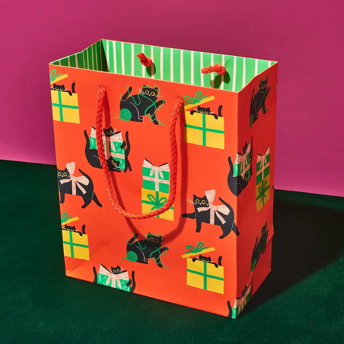 Holiday Black Cat Gift Bag Medium | Friends Nyc Brooklyn Ny