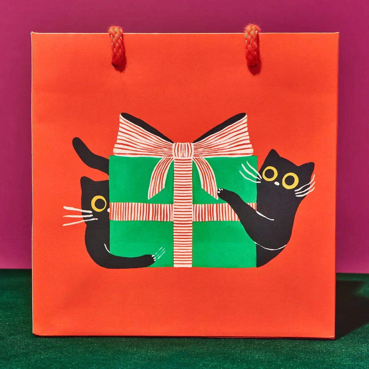 Holiday Black Cat Gift Bag Small | Friends Nyc Brooklyn Ny