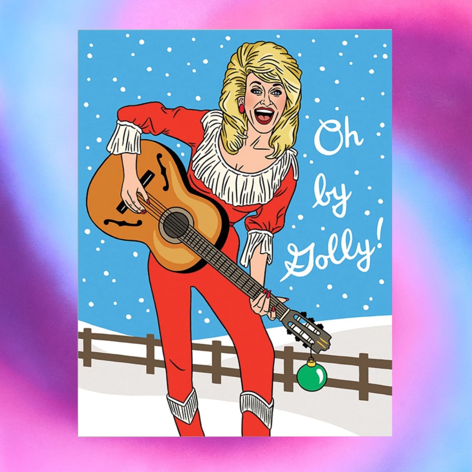 Holly Dolly Christmas Holiday Card Christmas - Card - Cards