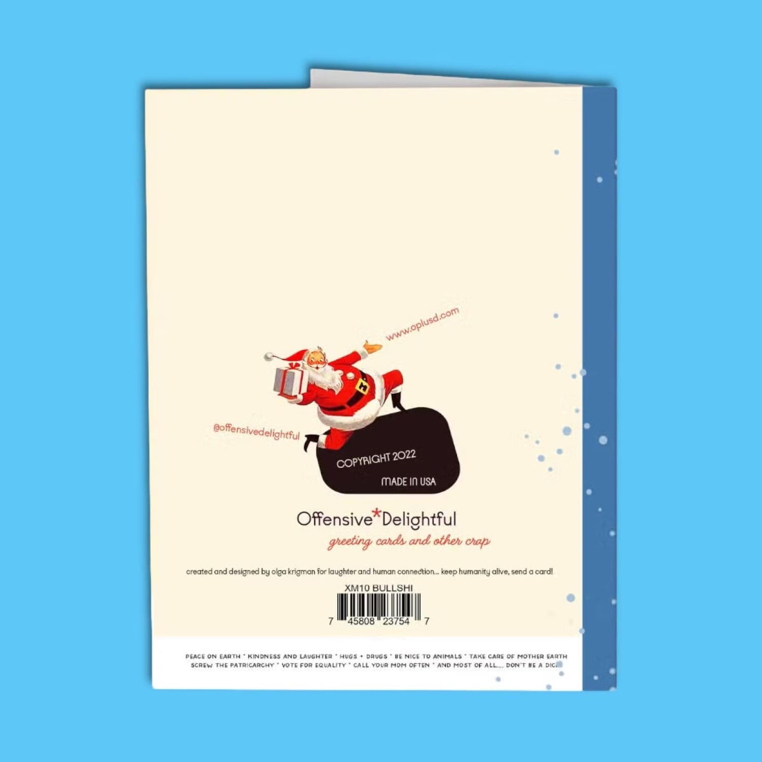 Od Holiday Card Bullshit Santa Eco Friendly - Greeting Card