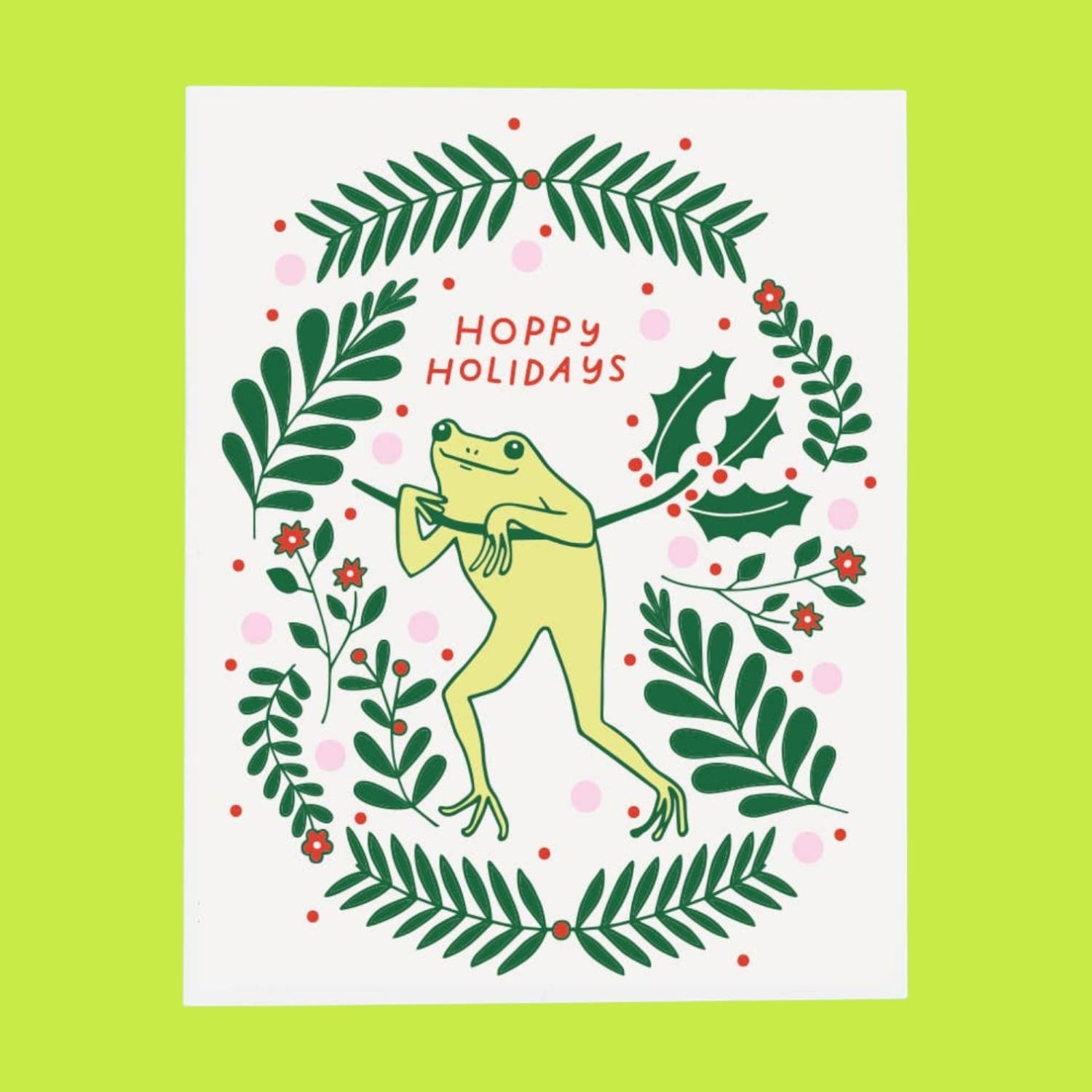 Froggy Hoppy Holiday Greeting Card Cardsholiday - Christmas