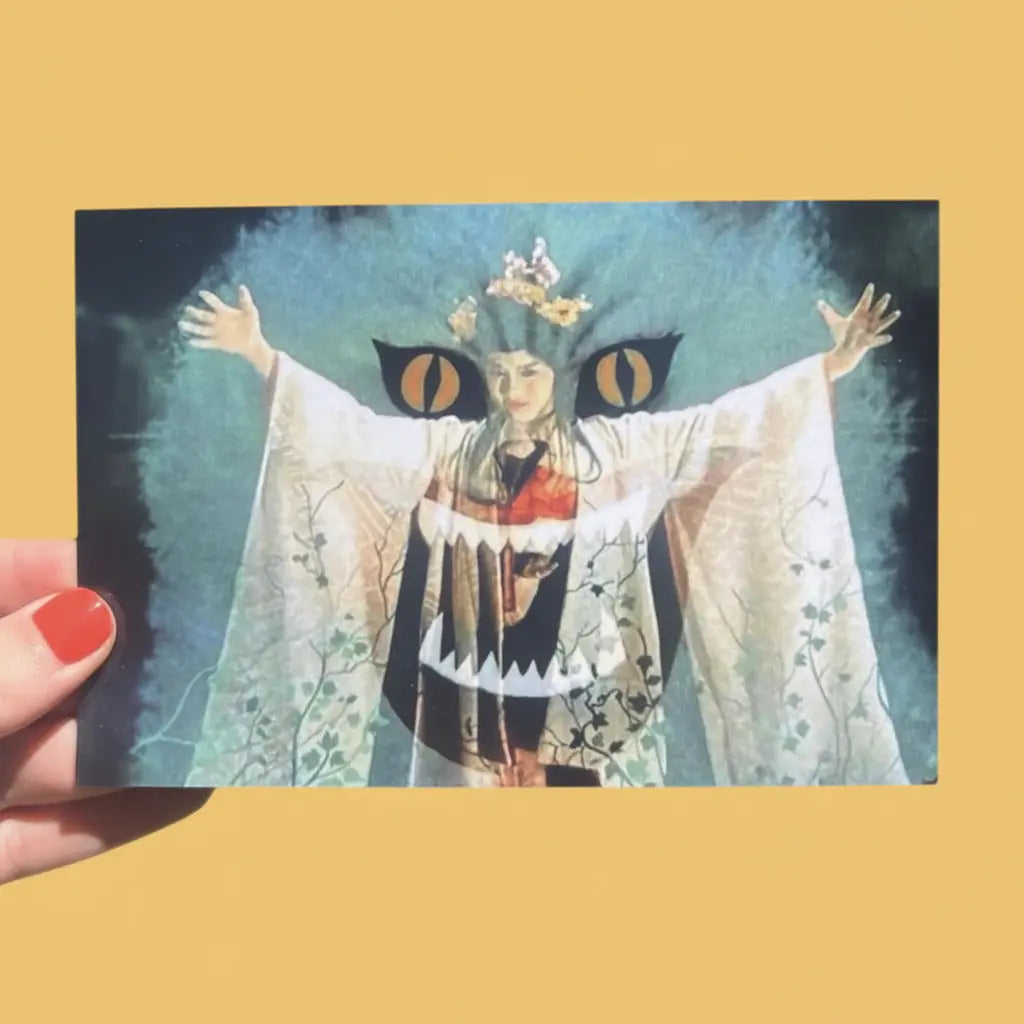 House Japanese Horror Postcard Cat | Friends Nyc Brooklyn Ny
