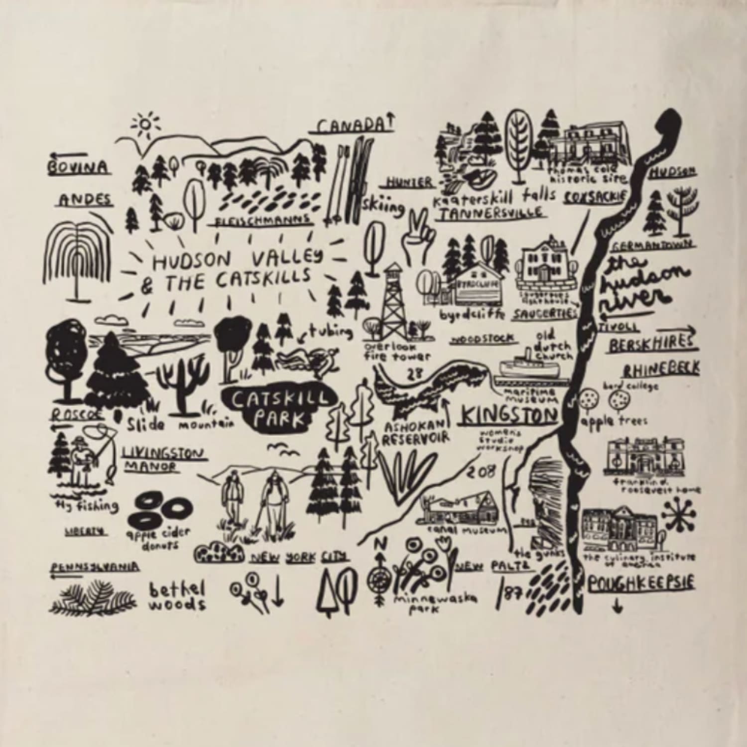 Hudson Valley Canvas Tote Bag Canvas Tote - Hudson Valley -