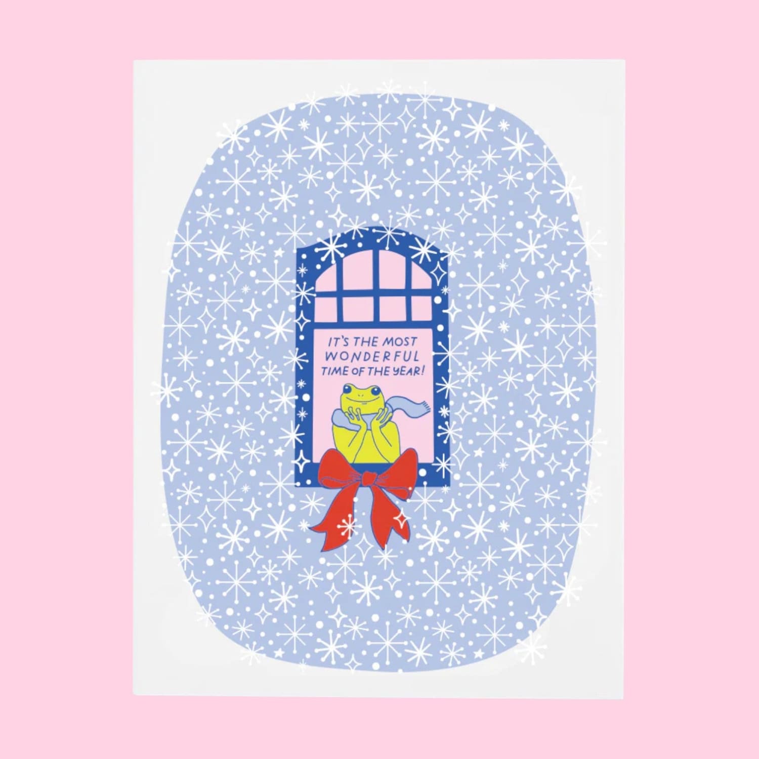 Holiday Froggy Window Greeting Card Christmas - Card