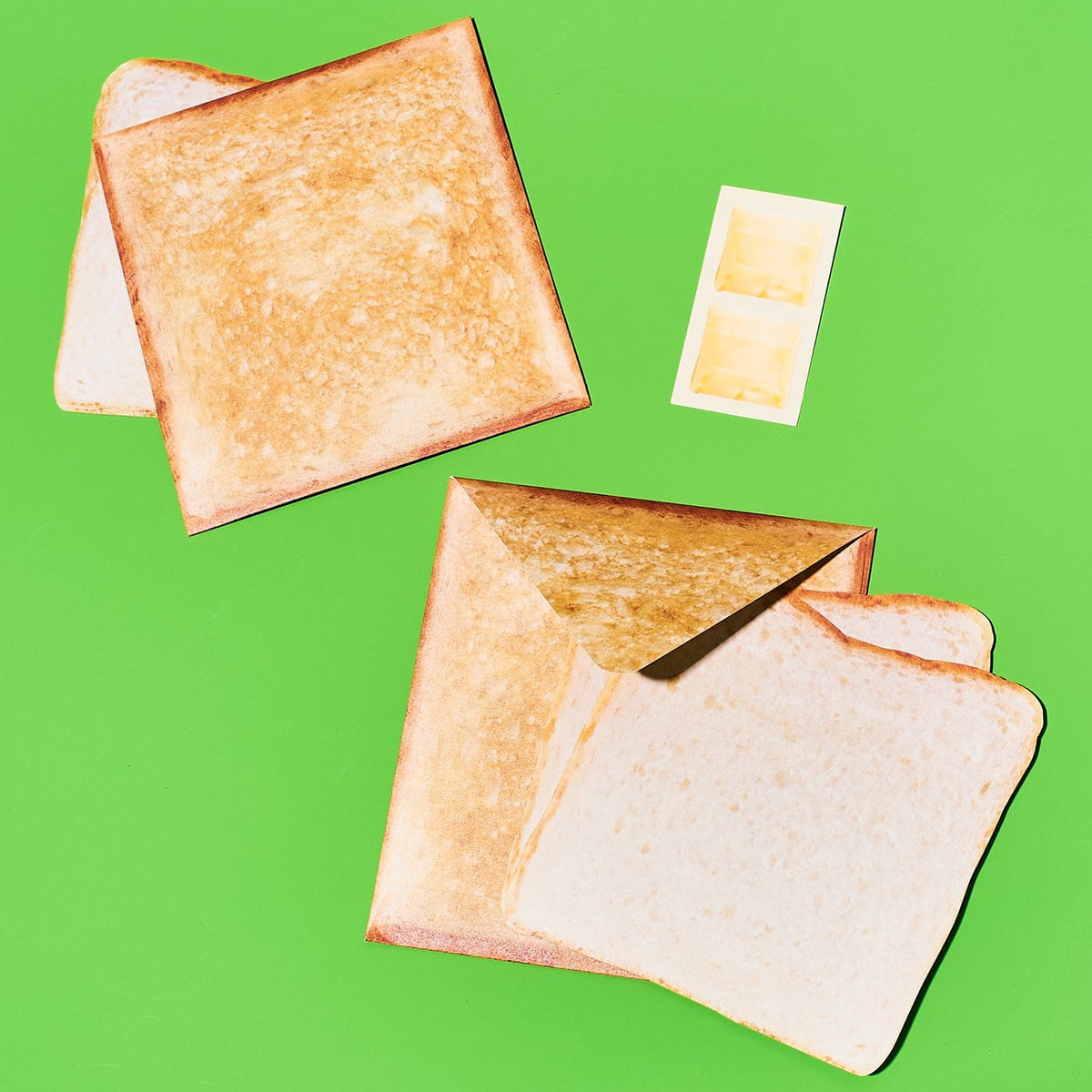 Japanese Greeting Card Set - Toast Food Novelty - Funny -