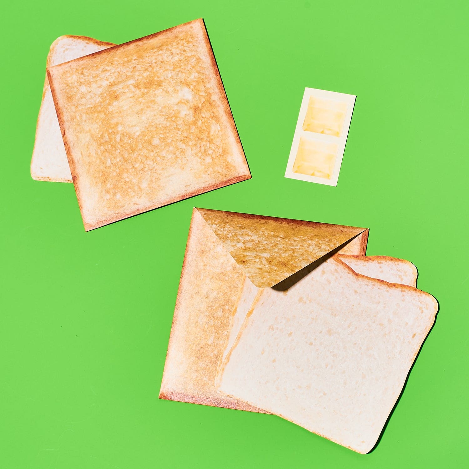 Japanese Greeting Card Set - Toast Food Novelty - Funny -