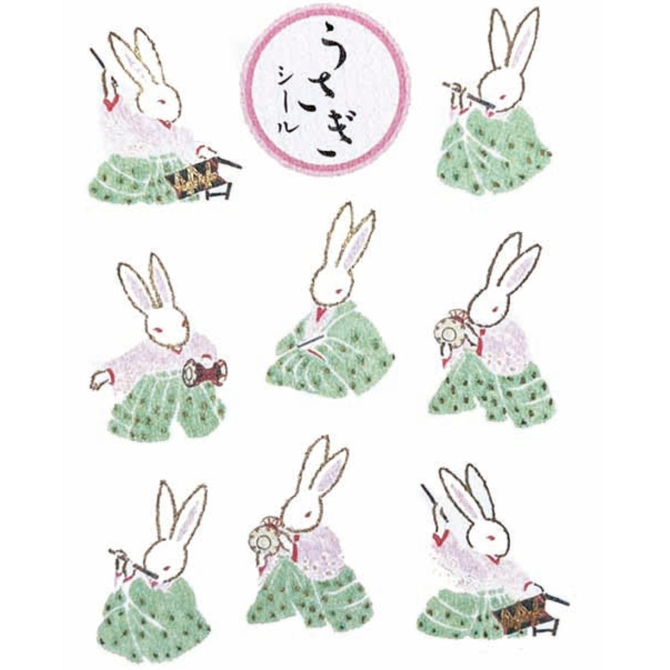 Japanese Paper Stickers - Bunnies