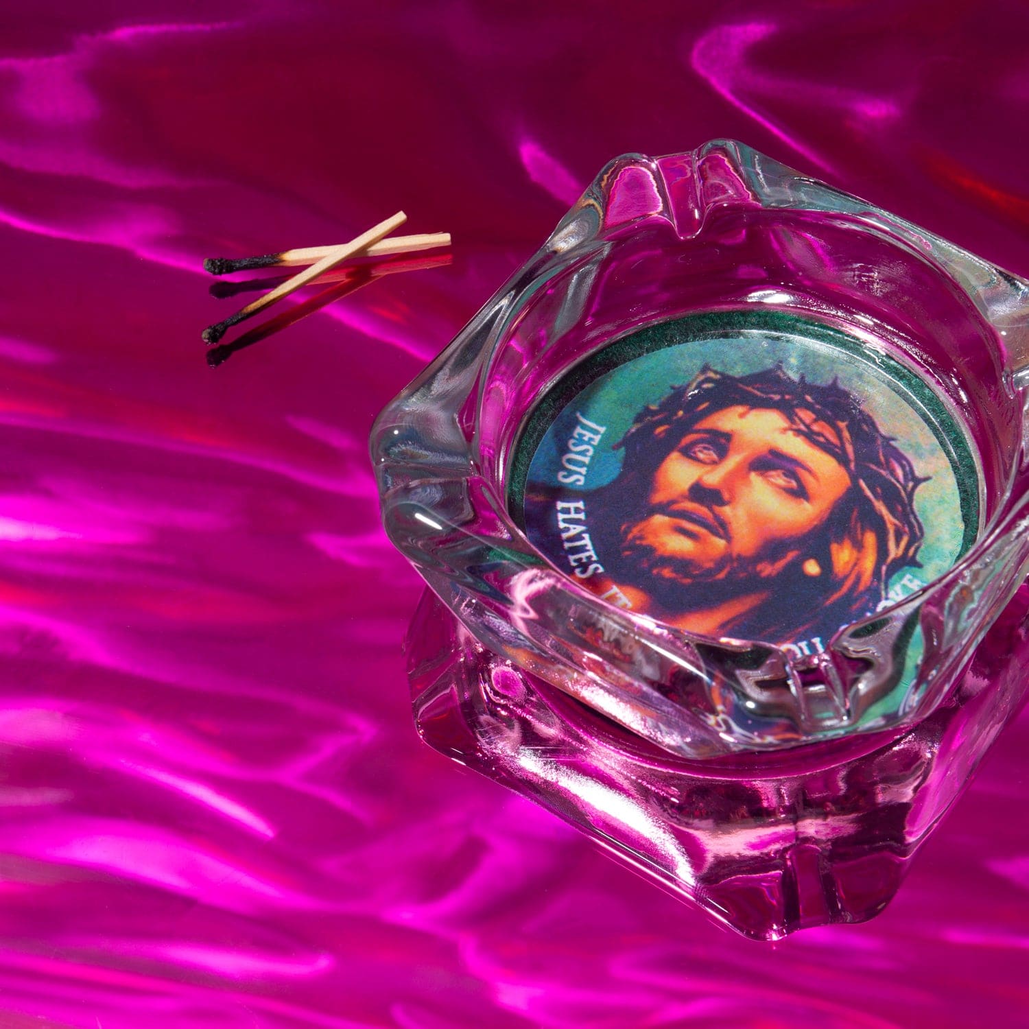 Jesus Hates it when you Smoke Ashtray Ashtray - best Seller