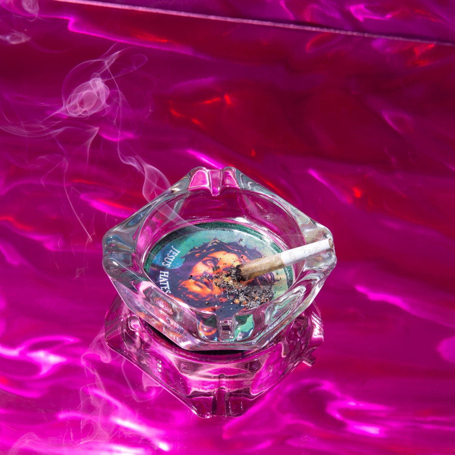 Jesus Hates it when you Smoke Ashtray Ashtray - best Seller