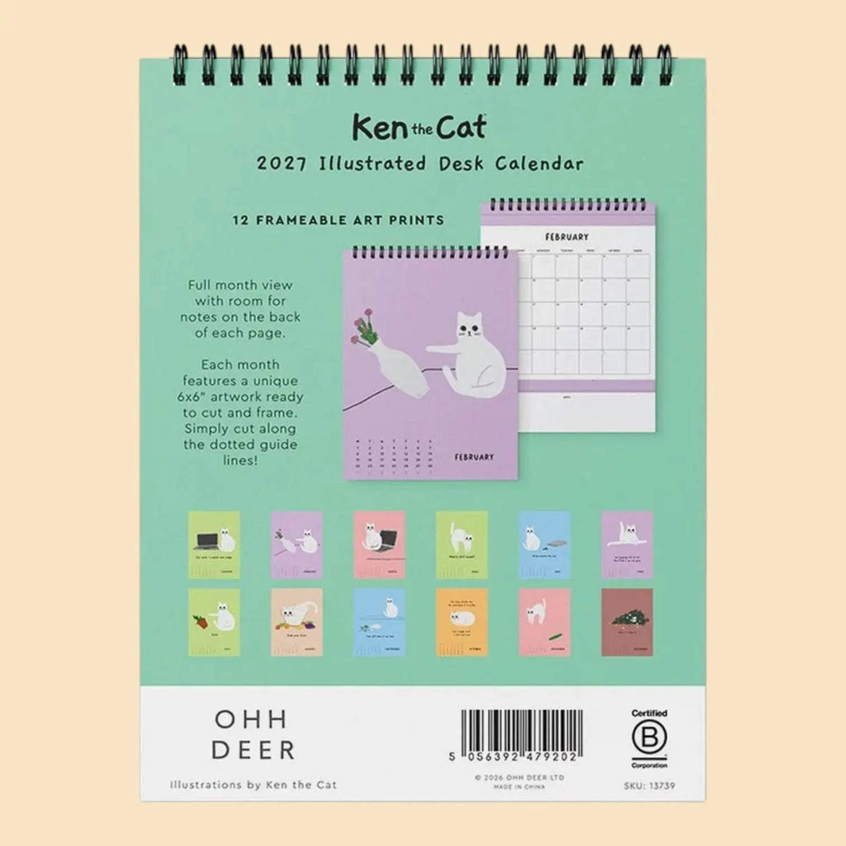 Ken the Cat Desk Calendar 2027 | Friends Nyc Brooklyn Ny