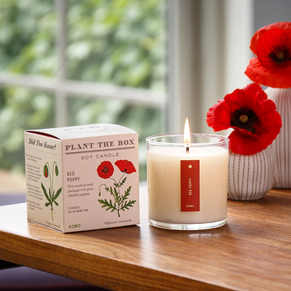 Kobo Red Poppy Candle Siam | Soy Wax Candles at Friends Nyc