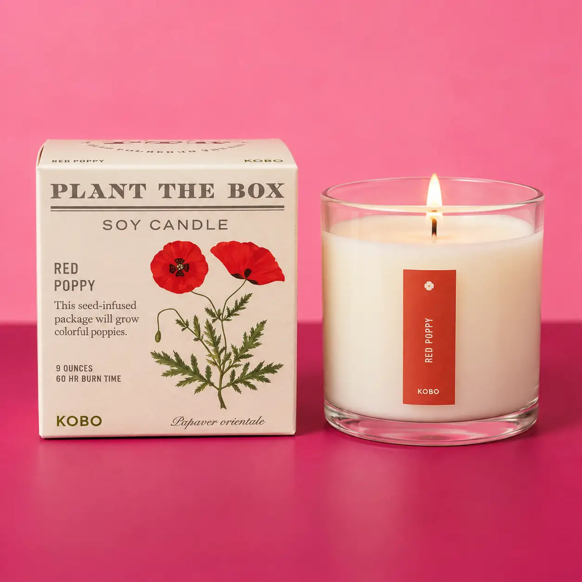 Kobo Red Poppy Candle Siam | Soy Wax Candles at Friends Nyc