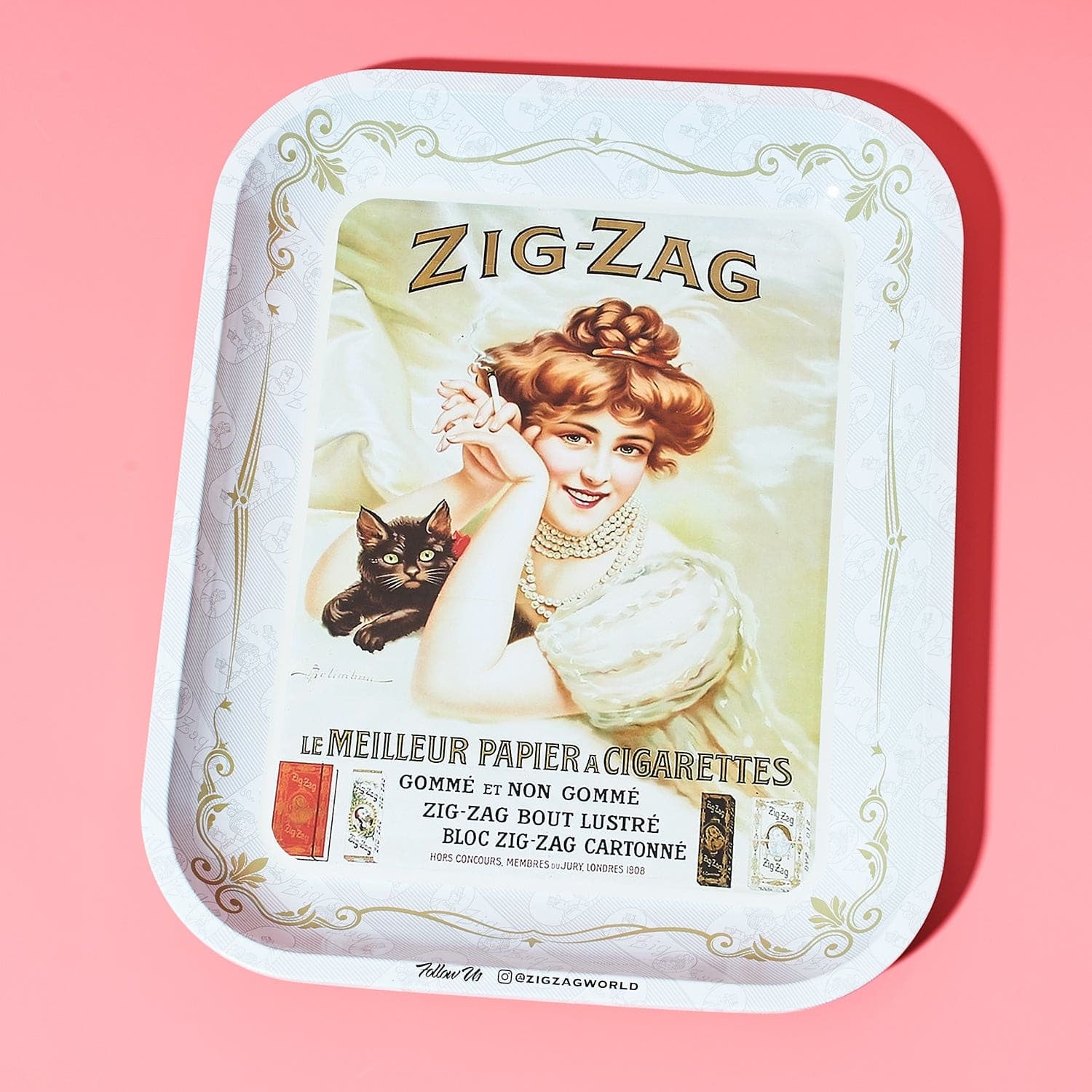 Large Vintage Cat Lady Rolling Tray 0423 - Q223