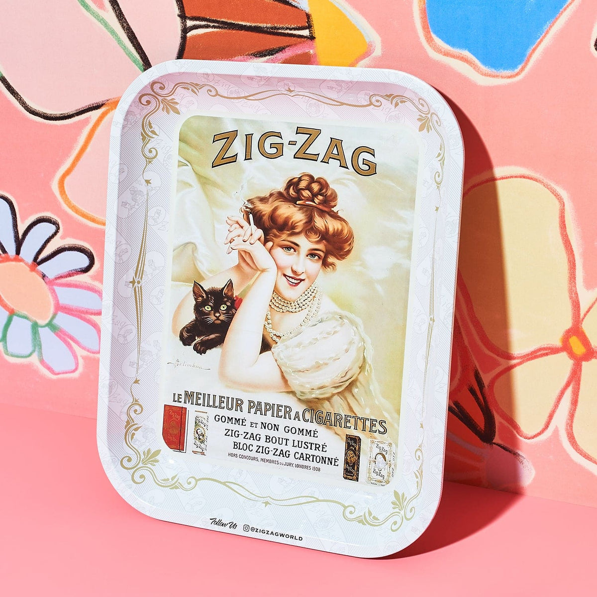 Large Vintage Cat Lady Rolling Tray 0423 - Q223
