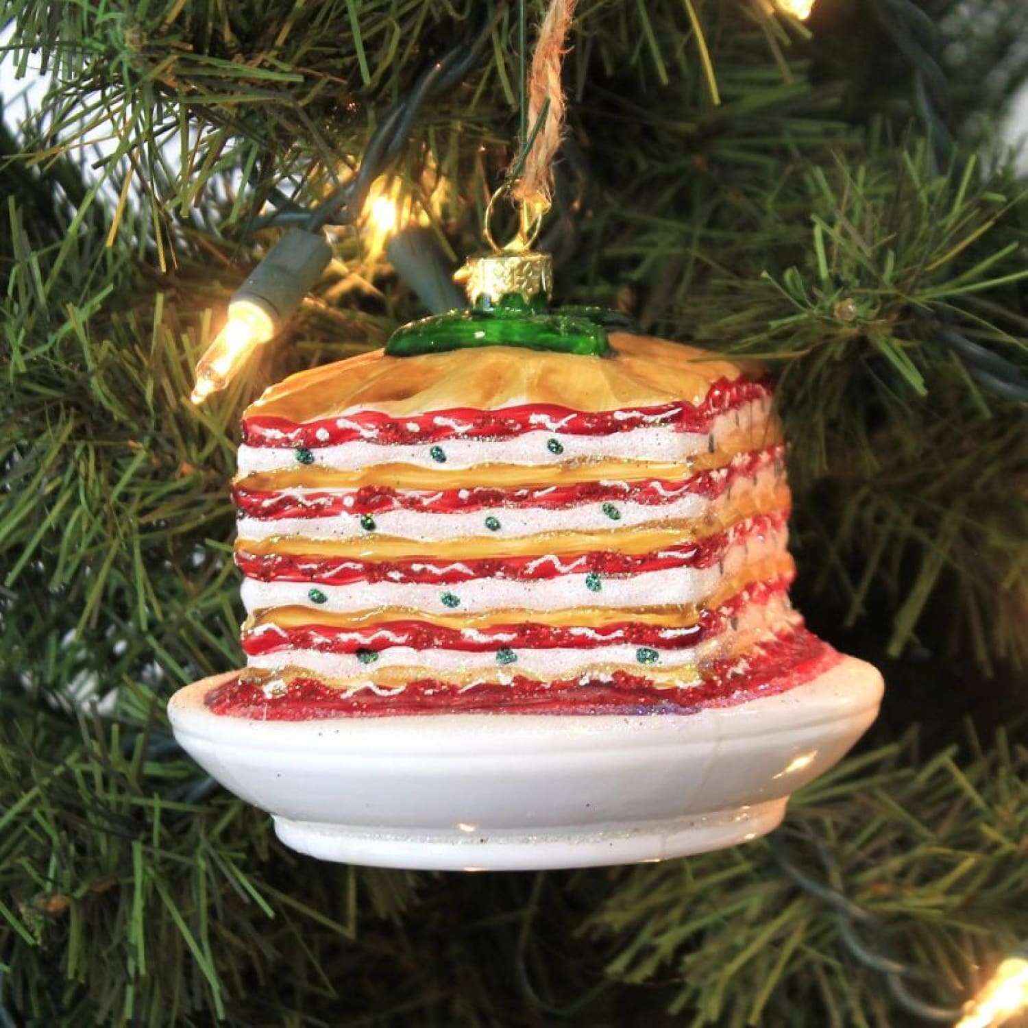 Lasagna Plate Ornament Food Ornament - Holiday - 2022 -