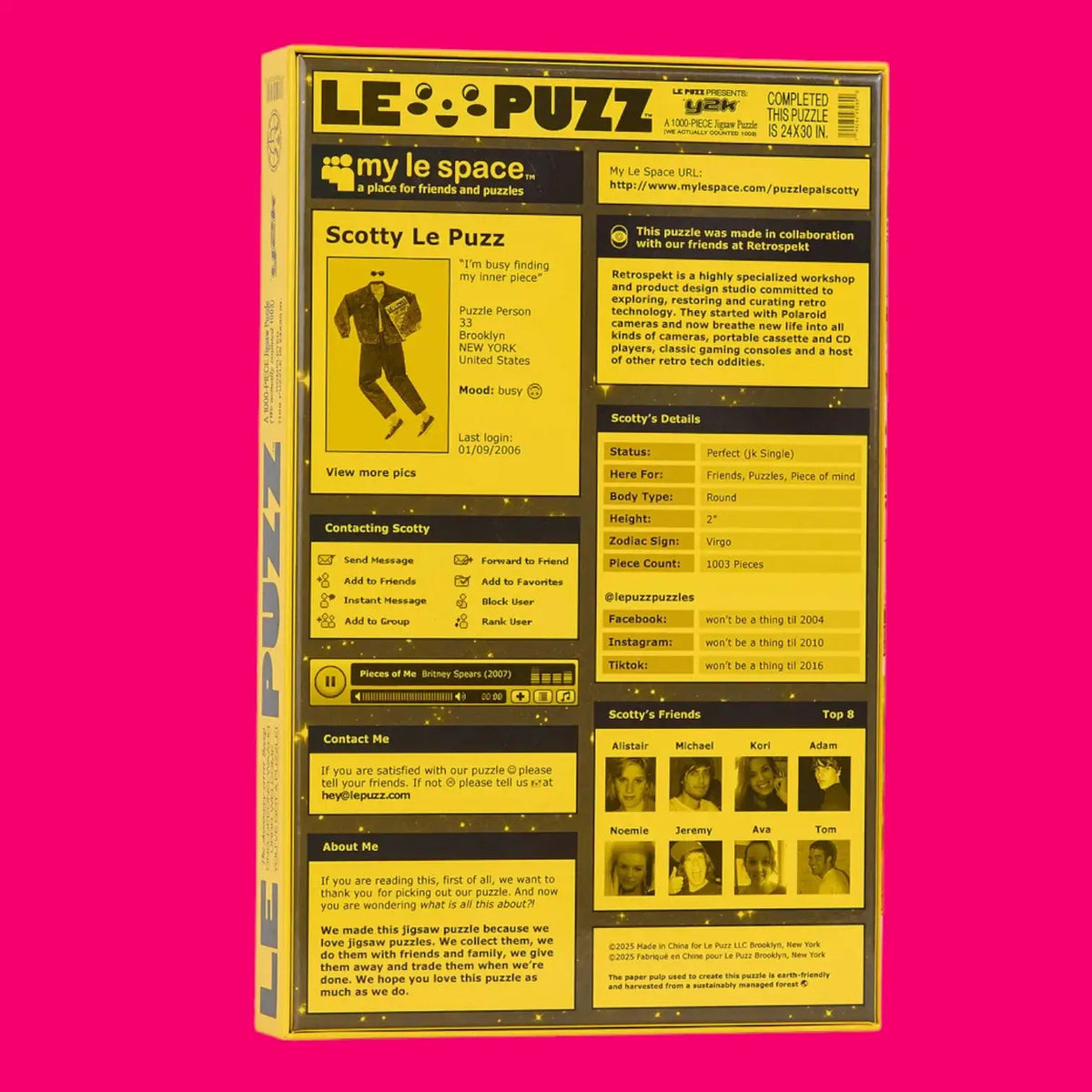 Le Puzz 1000 Piece Puzzle - Y2k - Friends Nyc Brooklyn Ny