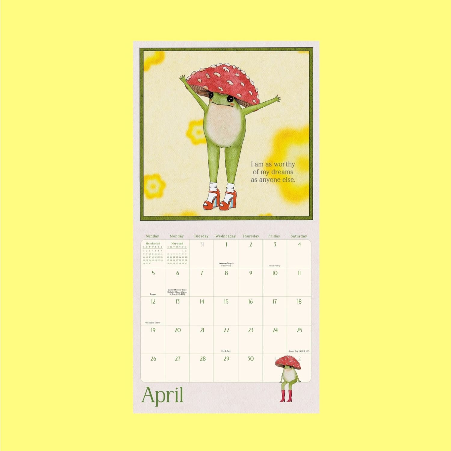 The Little Frog’s Guide to Self Care Mini Wall Calendar