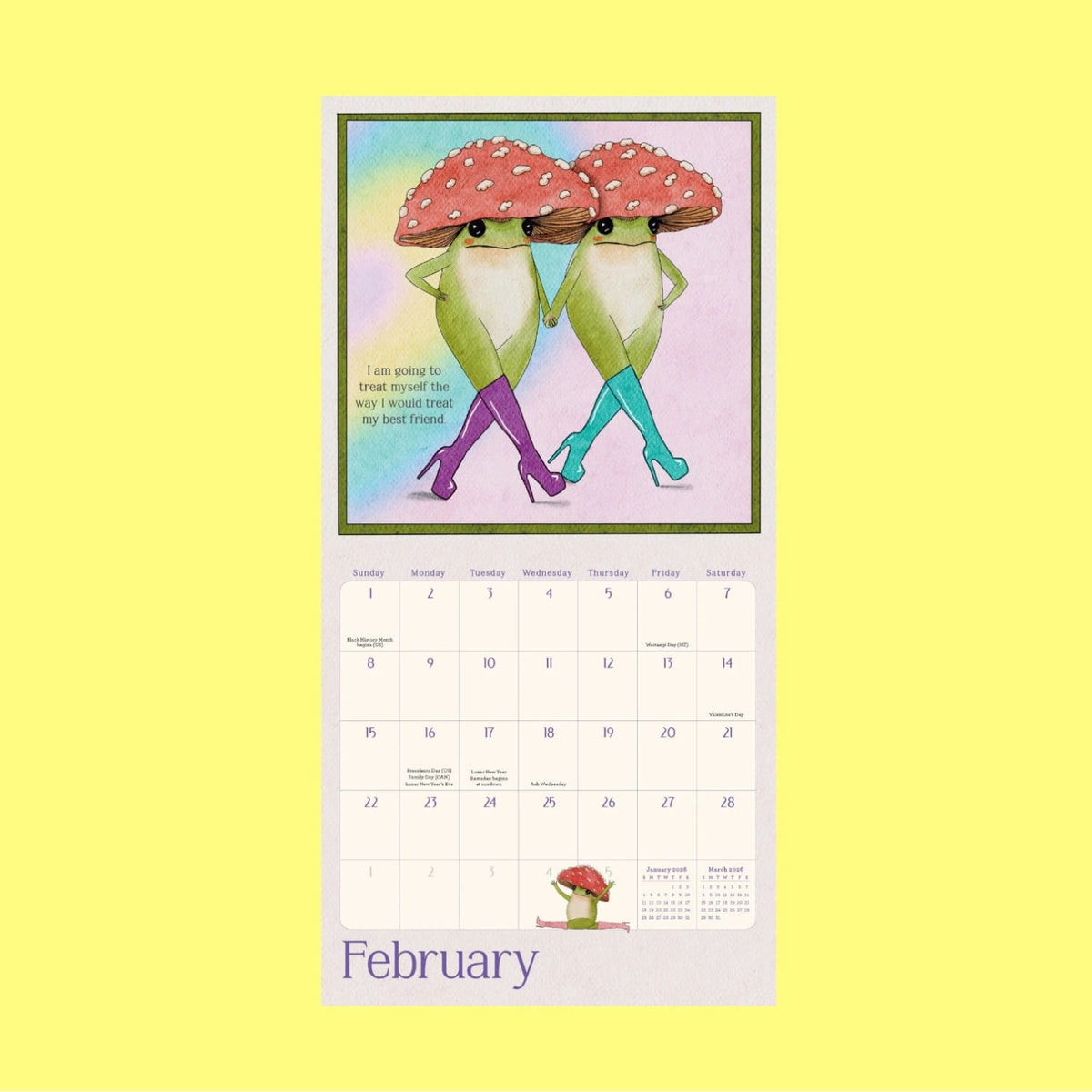 The Little Frog’s Guide to Self Care Mini Wall Calendar