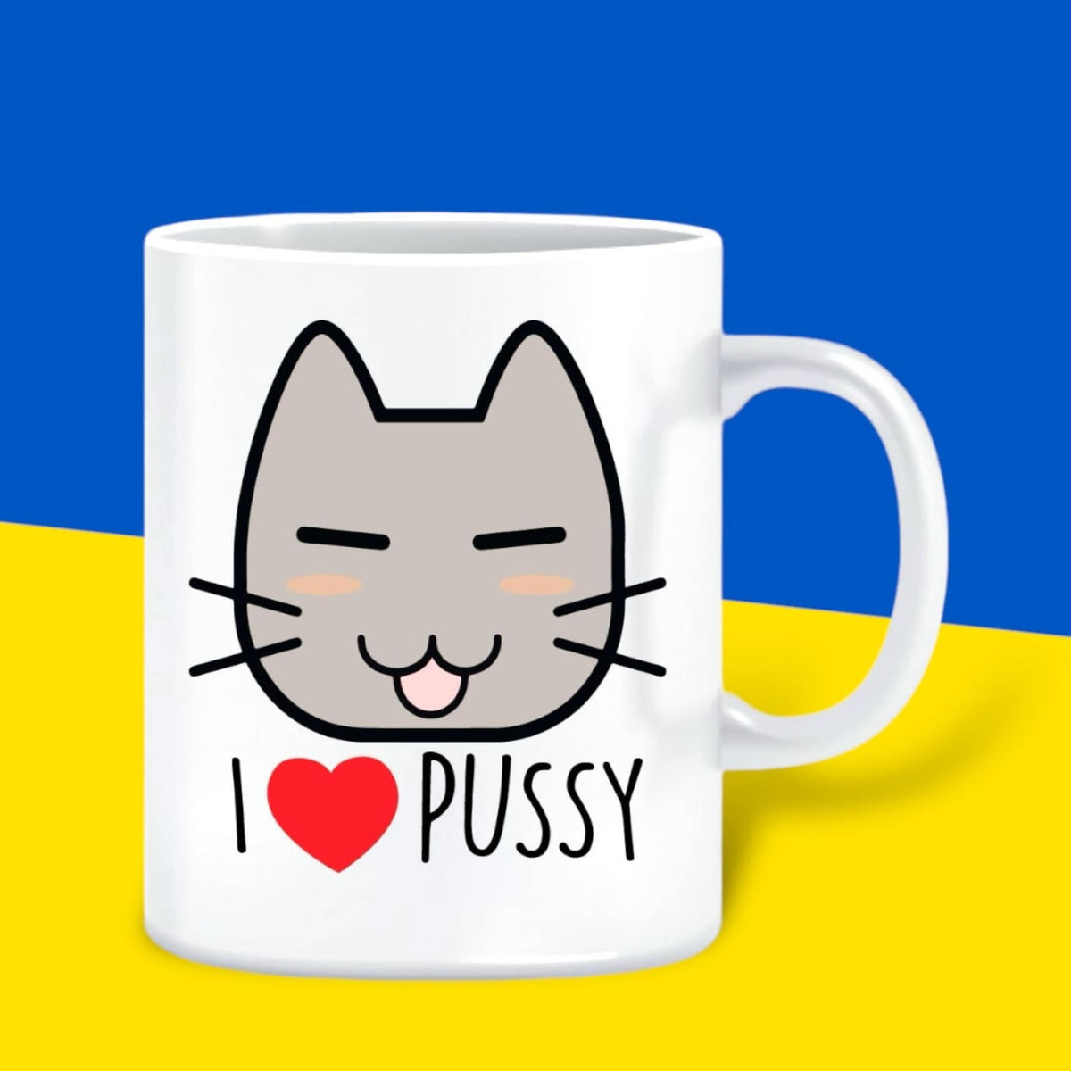 I Love Pussy Mug Boxed - Cat Lover Gifts - Ceramic Mug