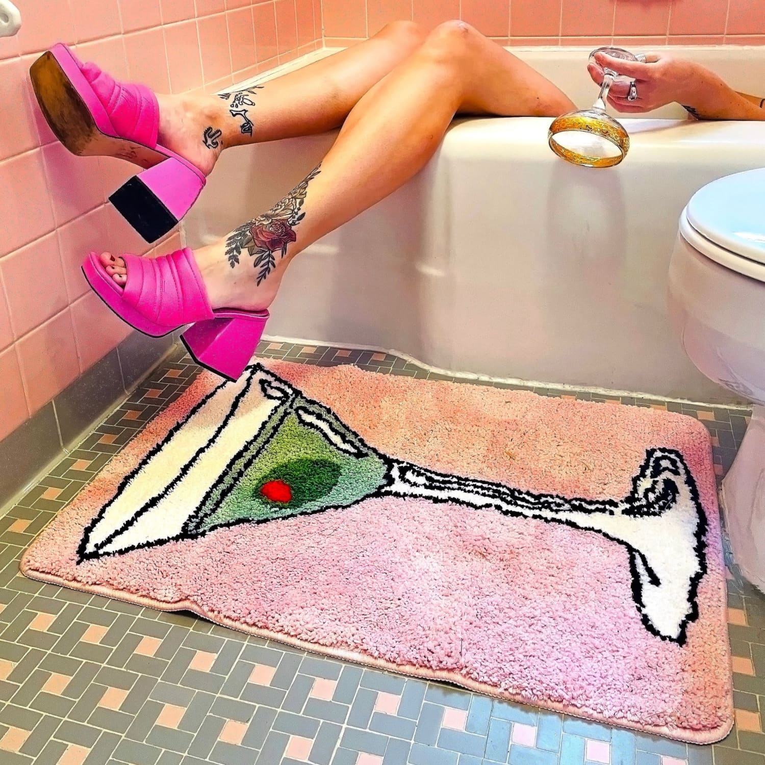 Martini Indoor Rug Fake Food - Home Decor - Martini