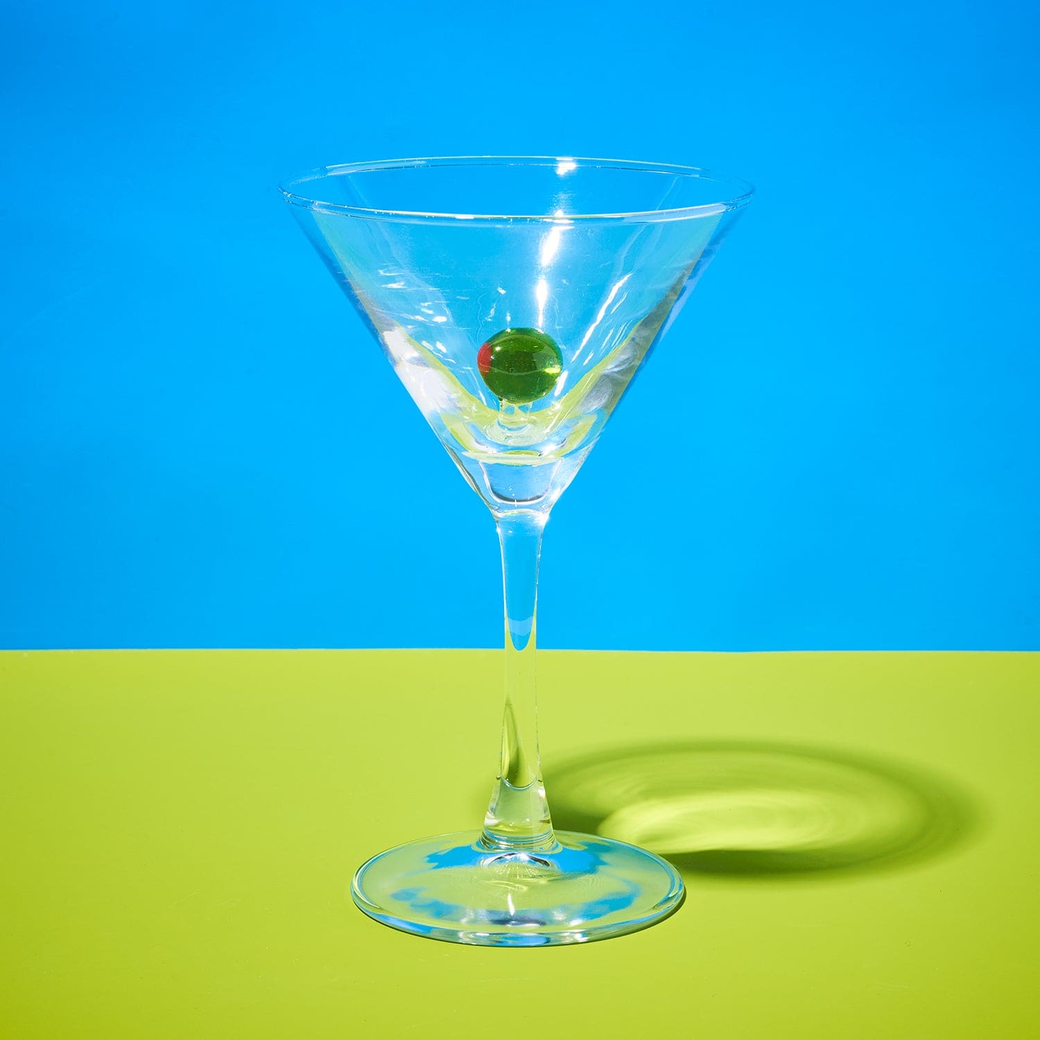 Martini Olive Glass Stemware