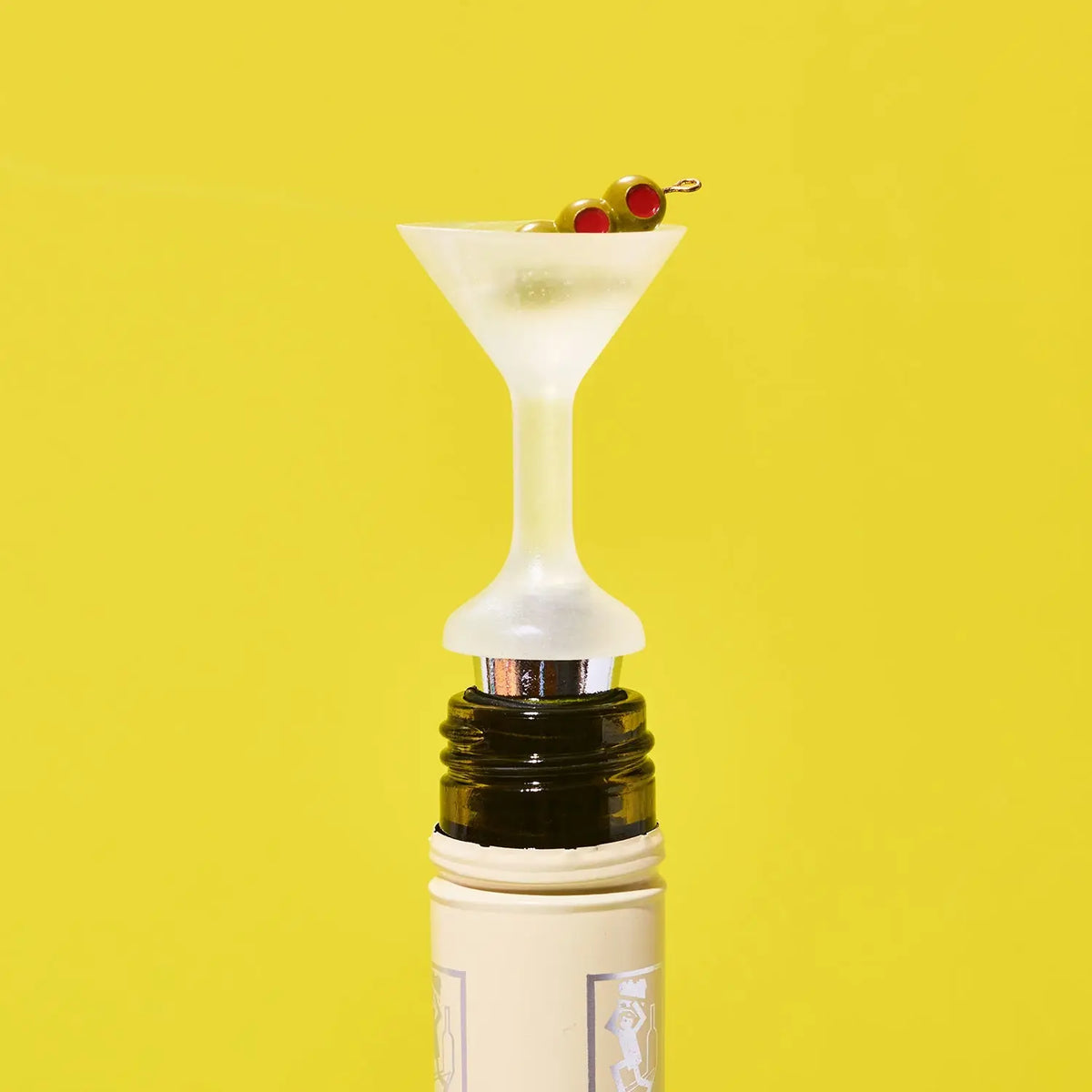 Wine bottle stopper shaped like a martini