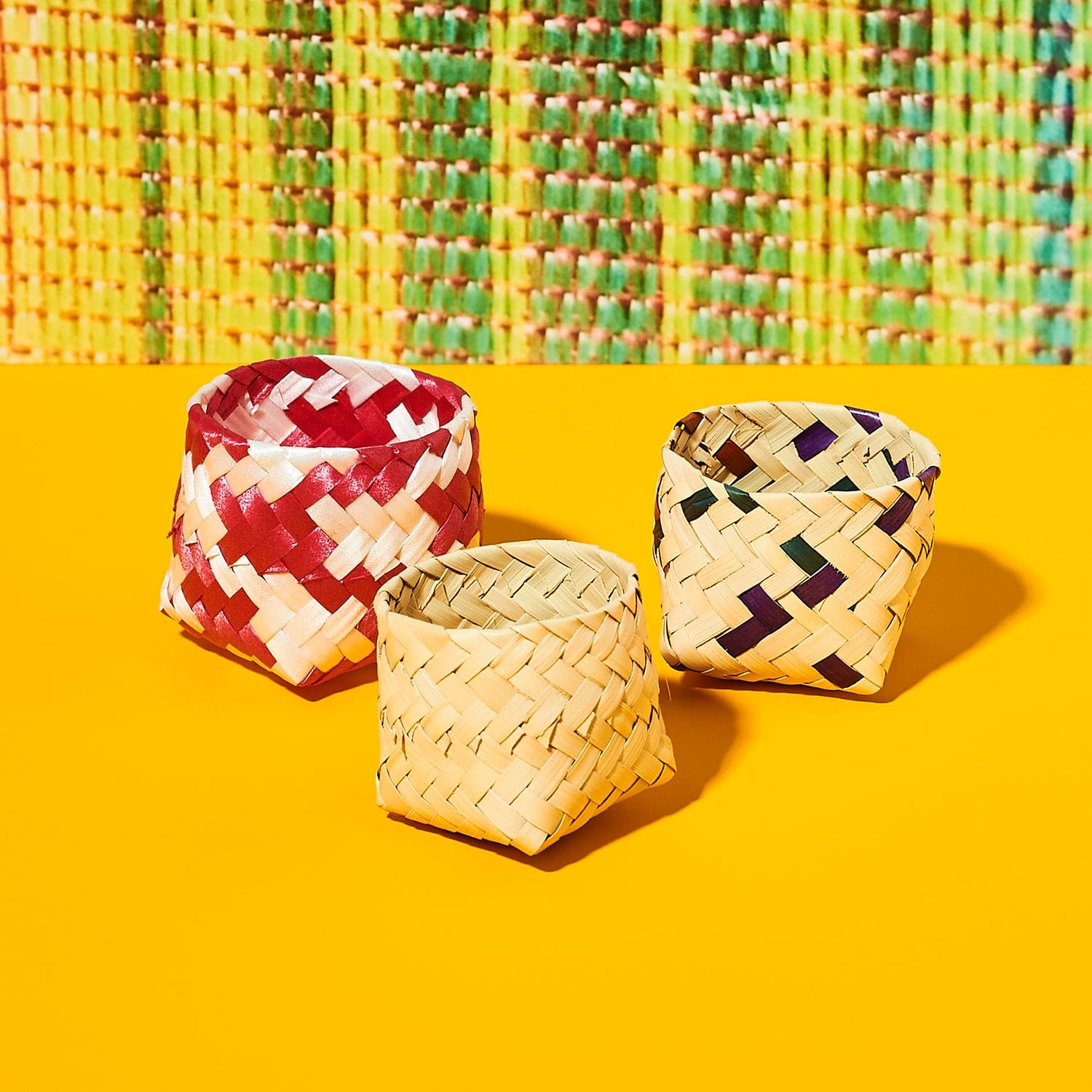 Mexican Mini Woven Basket - Round Multi 0123 - Cdmx22 -