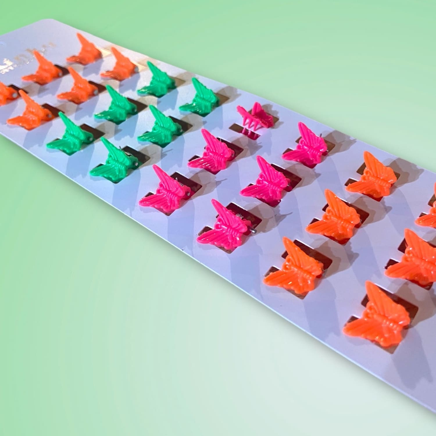 Mini Butterfly Neon Hair Clips - Set Of 24 0823 - Q323 -