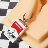 Mini Marlboro Cigarette Huggie Earrings 90s Jewelry -