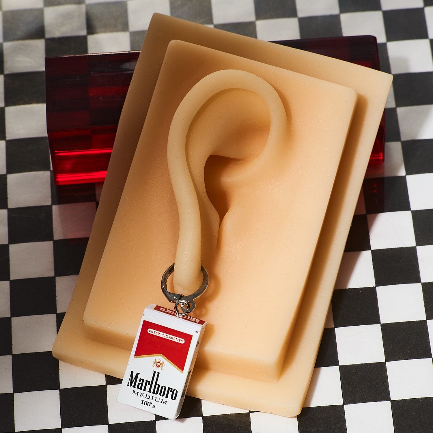 Mini Marlboro Cigarette Huggie Earrings 90s Jewelry -
