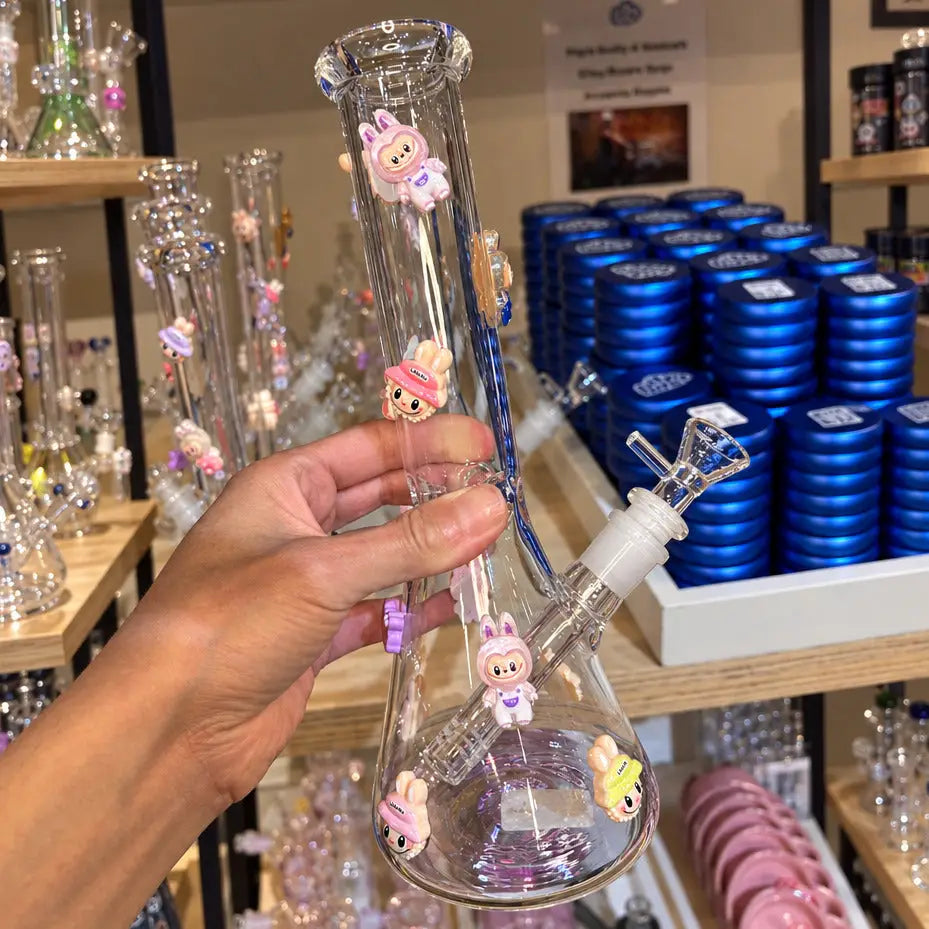Monsters Labubong Charm Glass Bong Labubu Monster Clear
