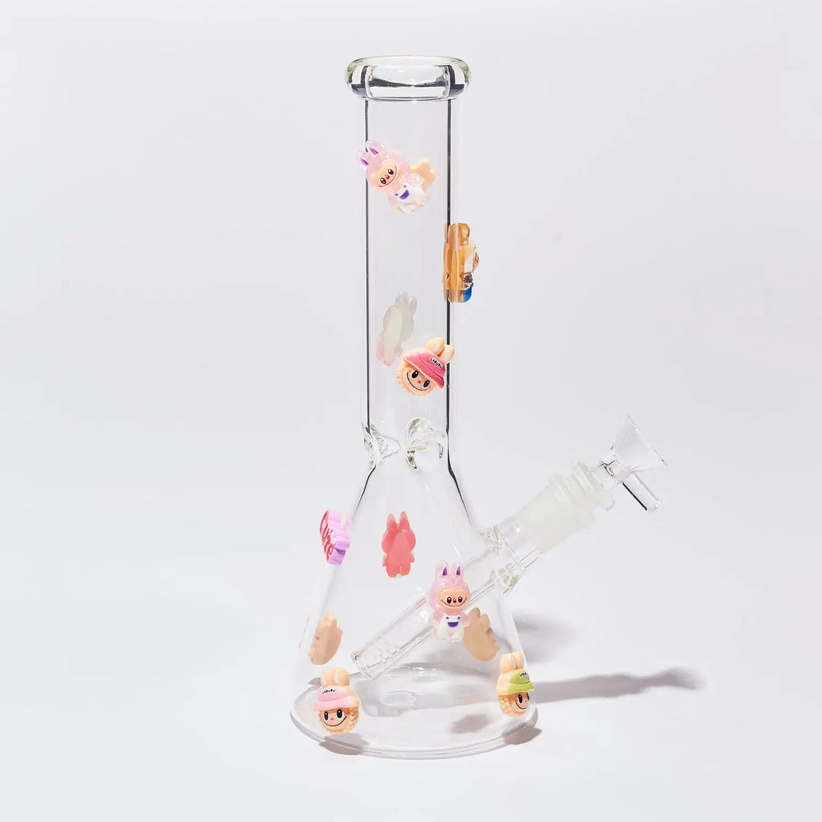Monsters Labubu Charm Applique Glass Bong Monster Clear