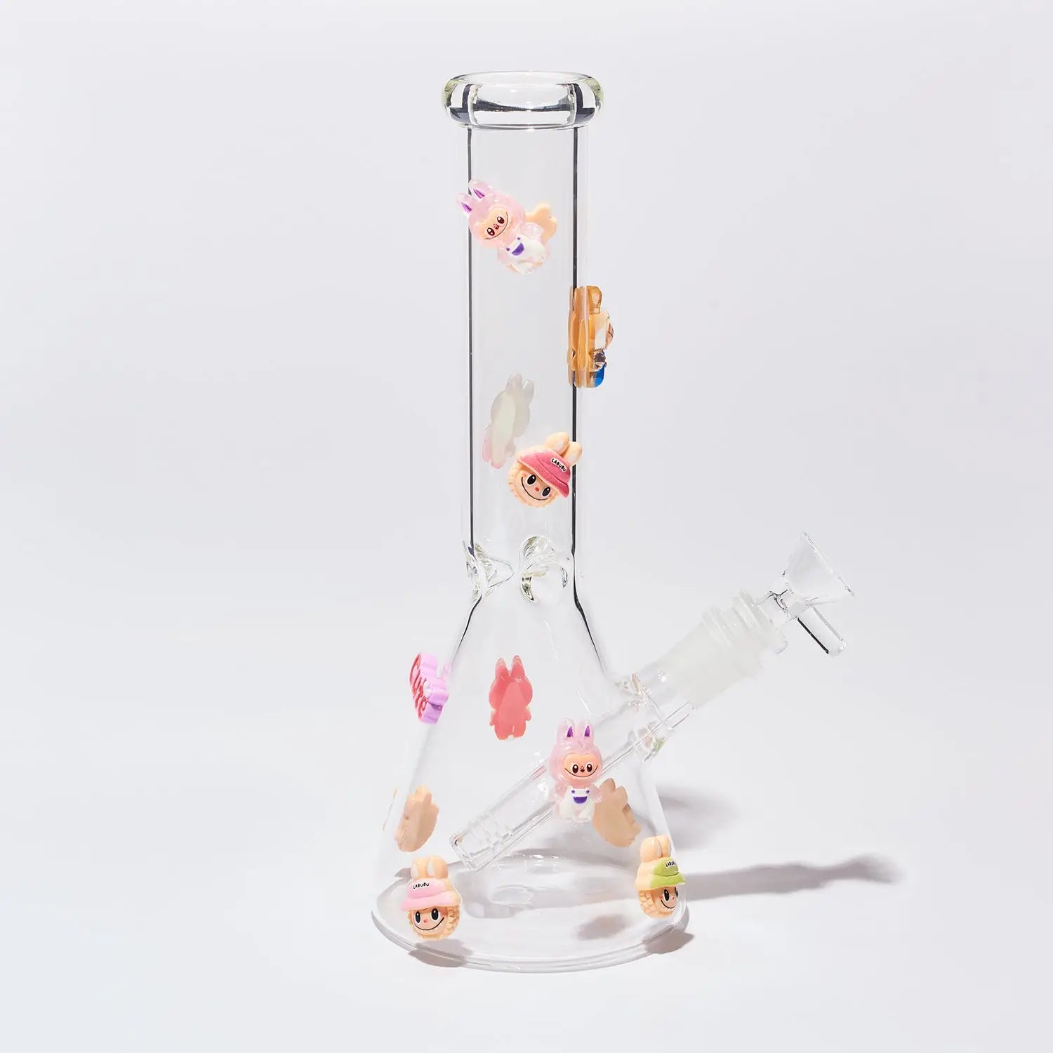 Monsters Labubu Charm Applique Glass Bong Monster Clear