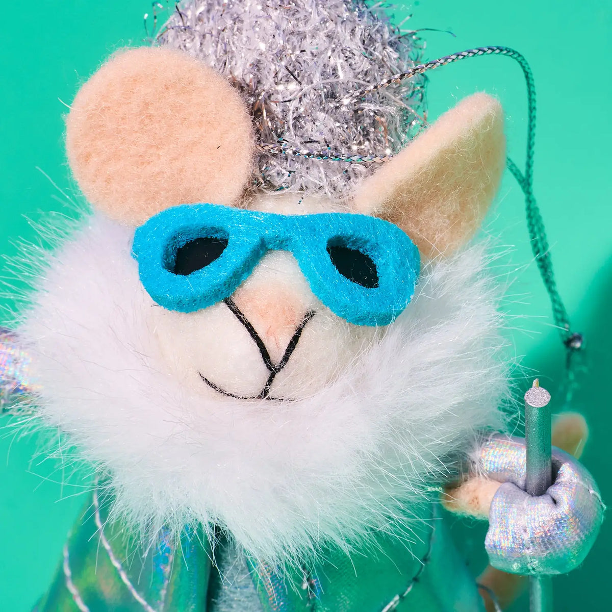Mouse Skiier Silver Jacket Felt Ornament Skier | Friends
