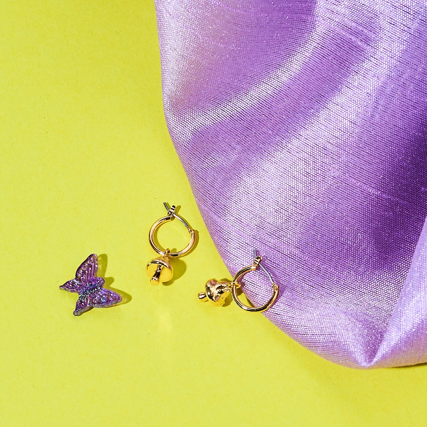 Mushroom Drop Huggies Hoops Mayjewelry
