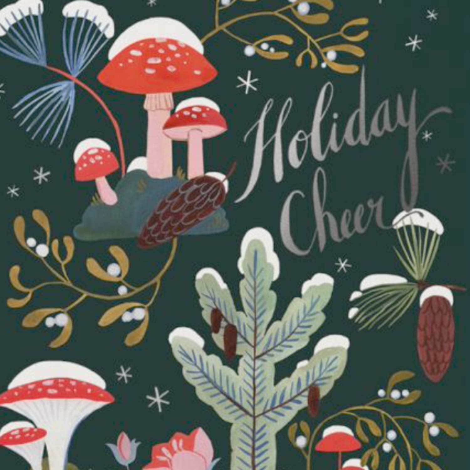 Mushrooms + Moss Holiday Card Christmas Card - Dropping Soon