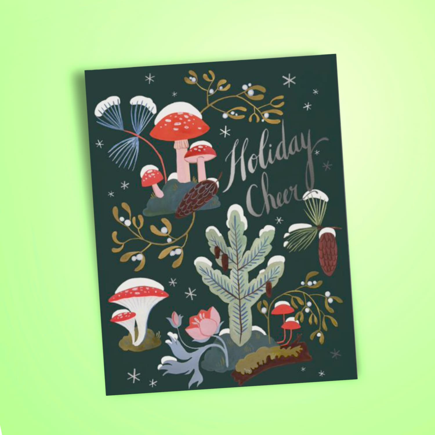 Mushrooms + Moss Holiday Card Christmas Card - Dropping Soon