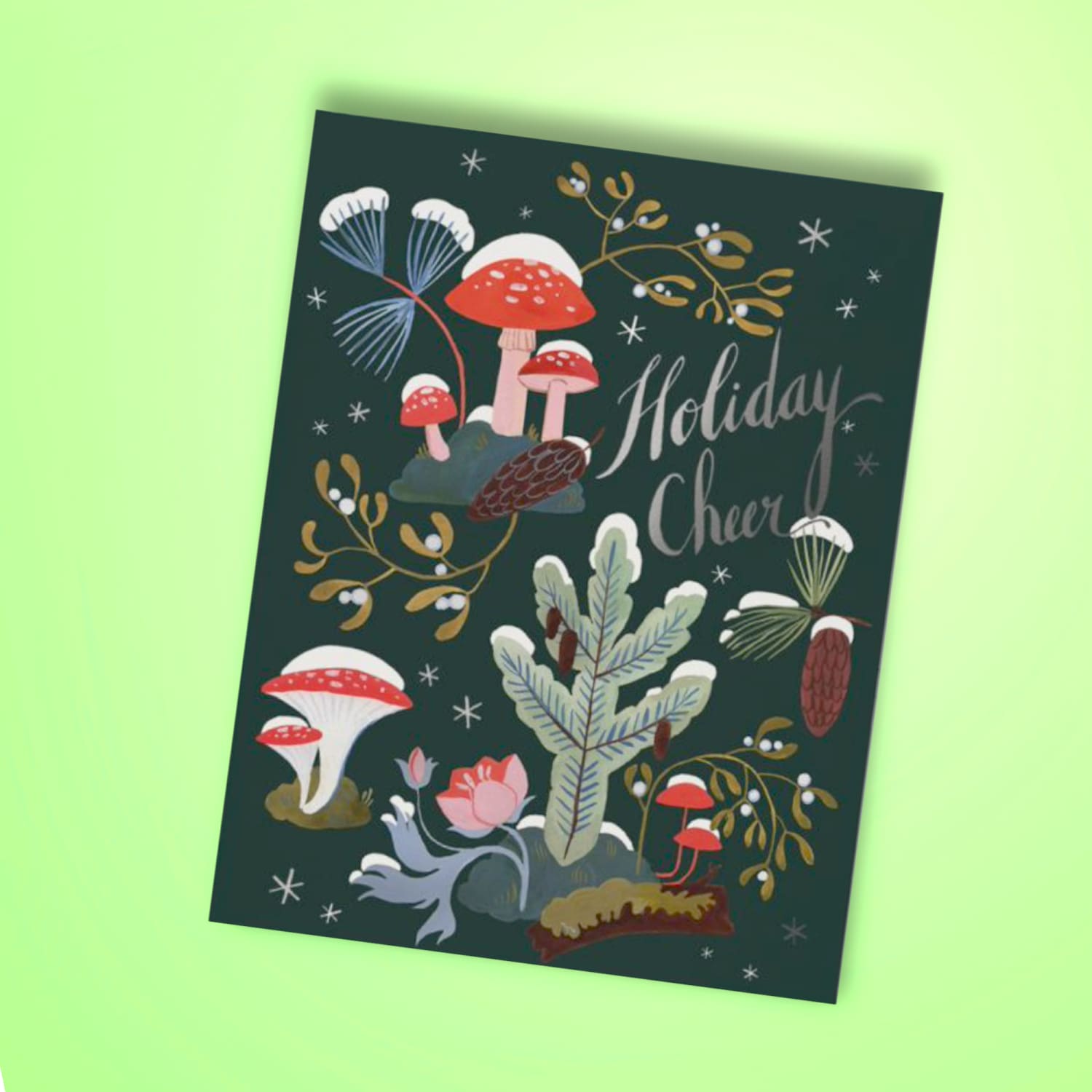 Mushrooms + Moss Holiday Card Christmas Card - Dropping Soon