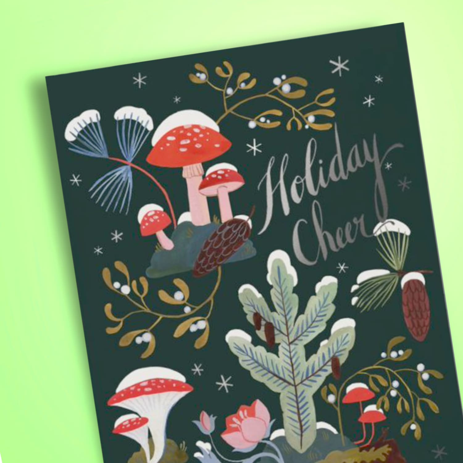Mushrooms + Moss Holiday Card Christmas Card - Dropping Soon