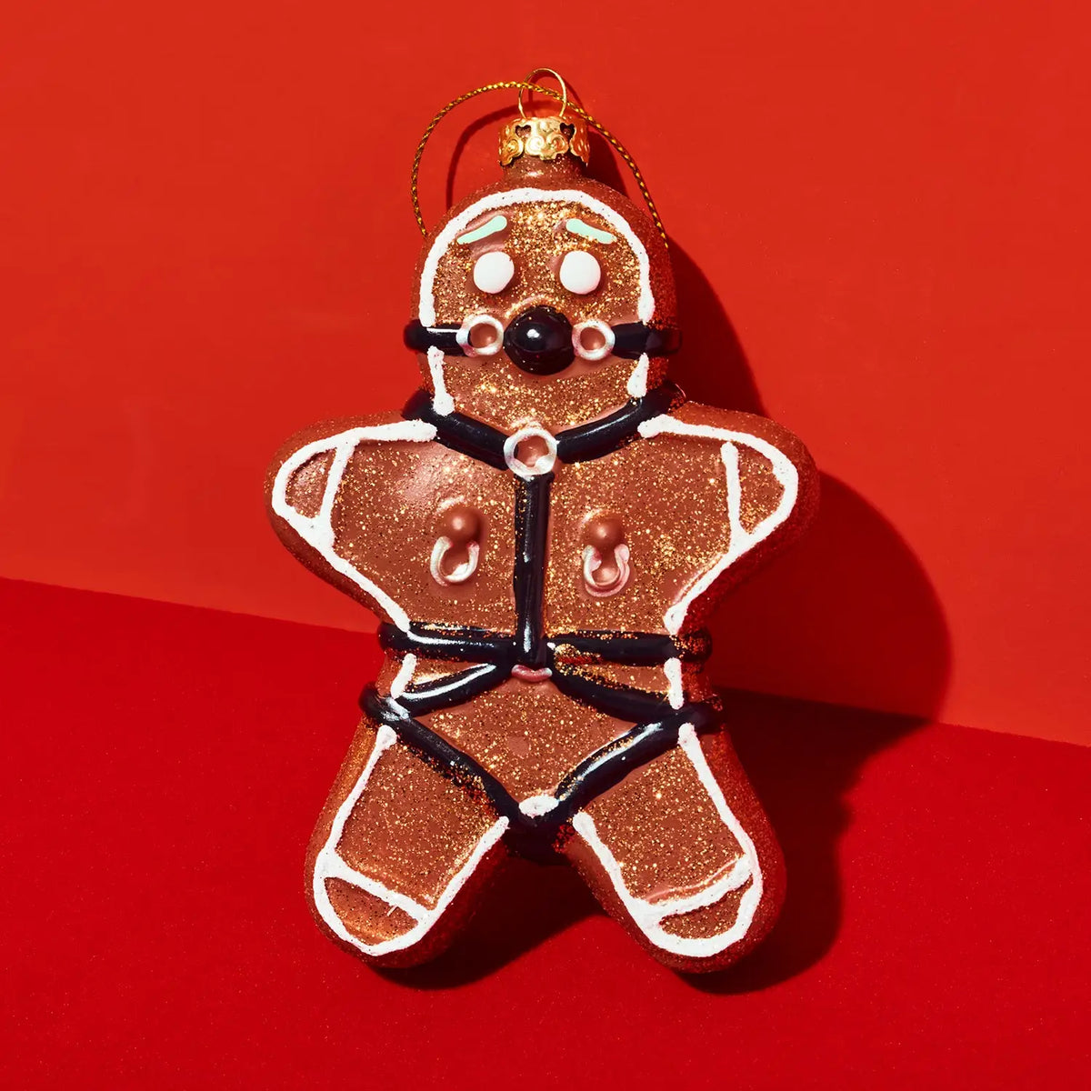 Naughty Gingerbread Man Ornament Glass by Cody Foster